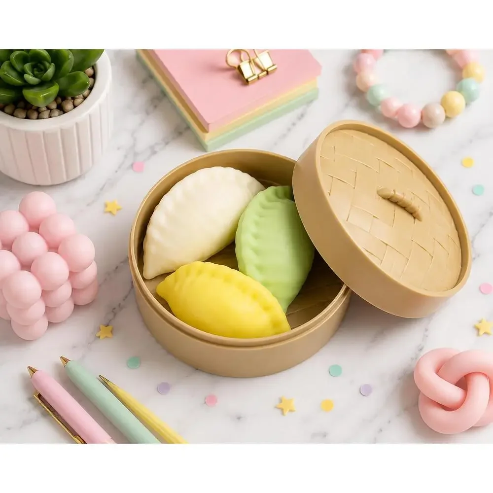 Potsticker Squishies – 3-Piece Sensory Fidget Set (Random Color)